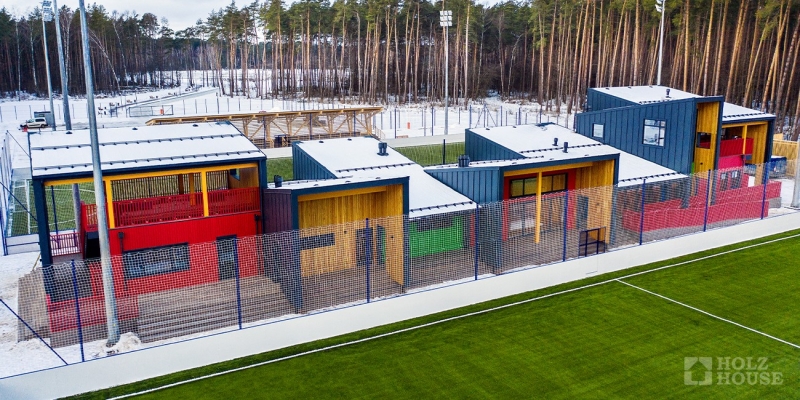 Построенные объекты Спортивный комплекс из клееного бруса в парке Малевича Барвиха Holz House 5